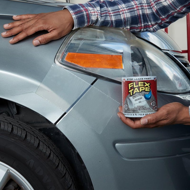 FLEX TAPE , Original Thick Flexible Rubberized Waterproof Tape - Seal and Patch Leaks, Works Underwater, Indoor Outdoor - Home RV Roof Plumbing and Pool Repairs, Clear, 12 in x 10 ft, Pack of 1 - Image 1